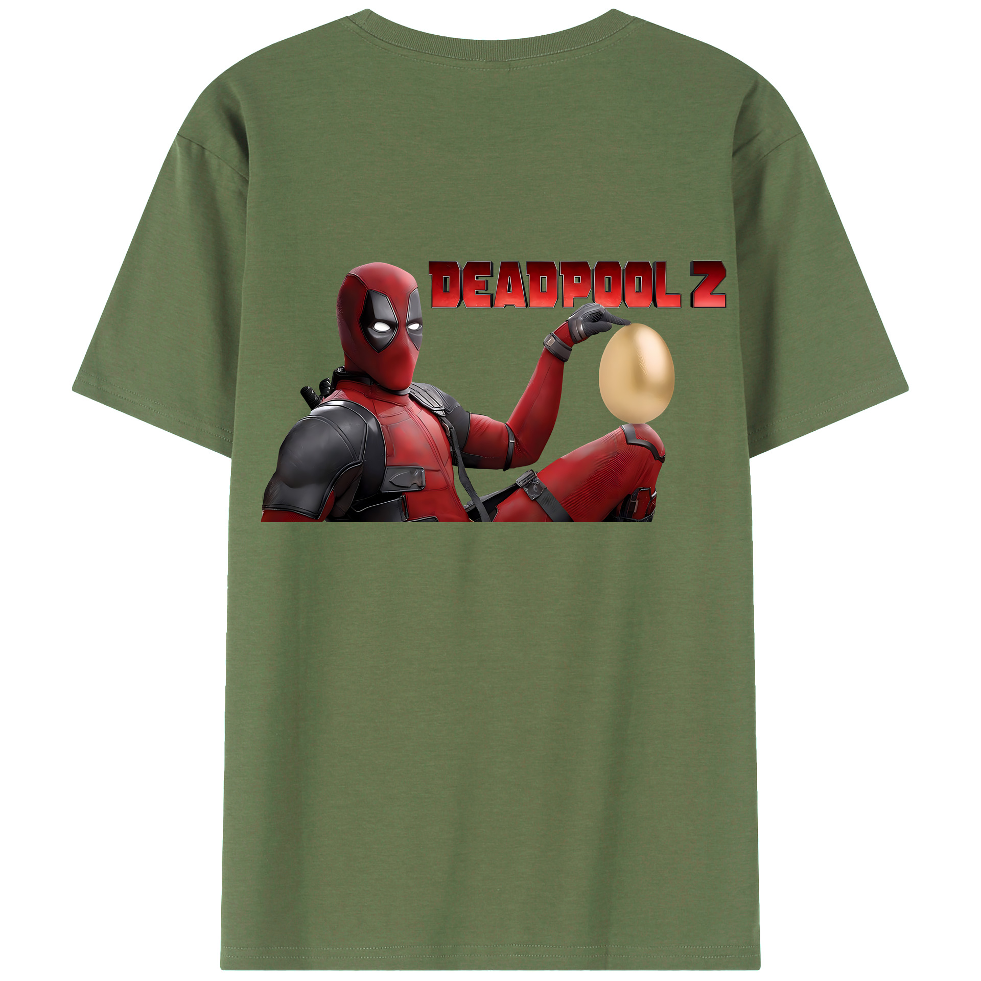 （画像用） Deadpool デッドプール 綿100％ メンズ半袖Tシャツ（バックプリント） 通気性
